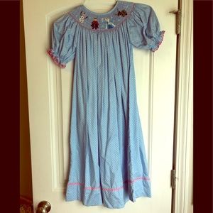 Tiaras & Frogs smocked “Frozen” theme dress